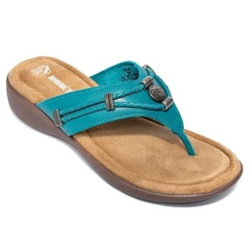 Minnetonka Silverthorne 360 Turquoise sandals flipflops Women's 11 NEW - Picture 5 of 7